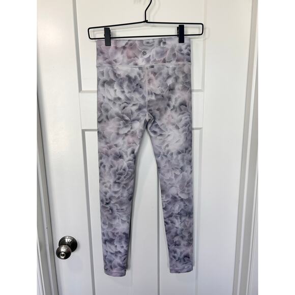 Athleta Girl High Rise Printed Chit Chat Leggings Workout Gray Lavender ‎ L/12 - Picture 4 of 10